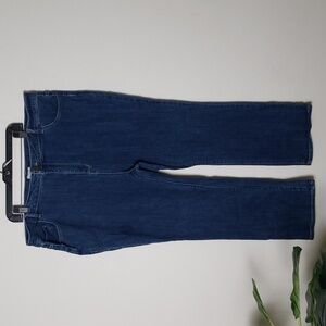 Logo by Lori Goldstein cropped bootcut jeans, medium wash, women's size 20W